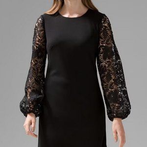 White House Black Market Women's Lace Sleeve Cocktail Dress - SZ 4